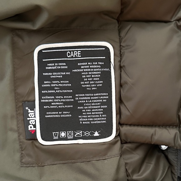 Pajar Roxy Dark Olive Green Puffer Jacket with Fur Trim - Picture 6 of 8